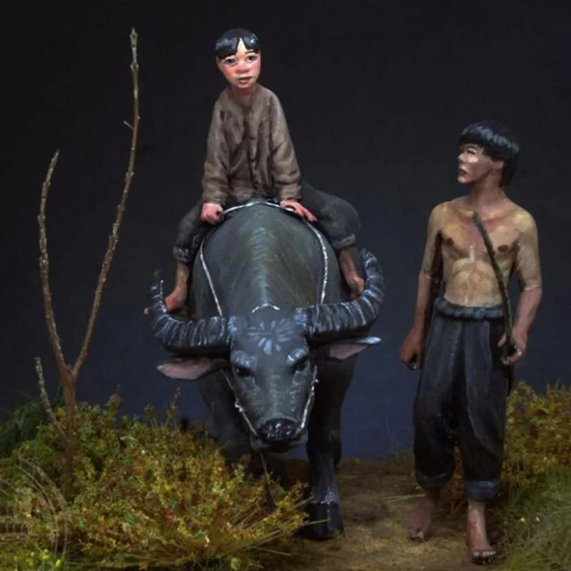 1/35 Vietnam War Shepherd, 3 Figures, Resin Model Diorama Kit, Unassembled and Unpainted