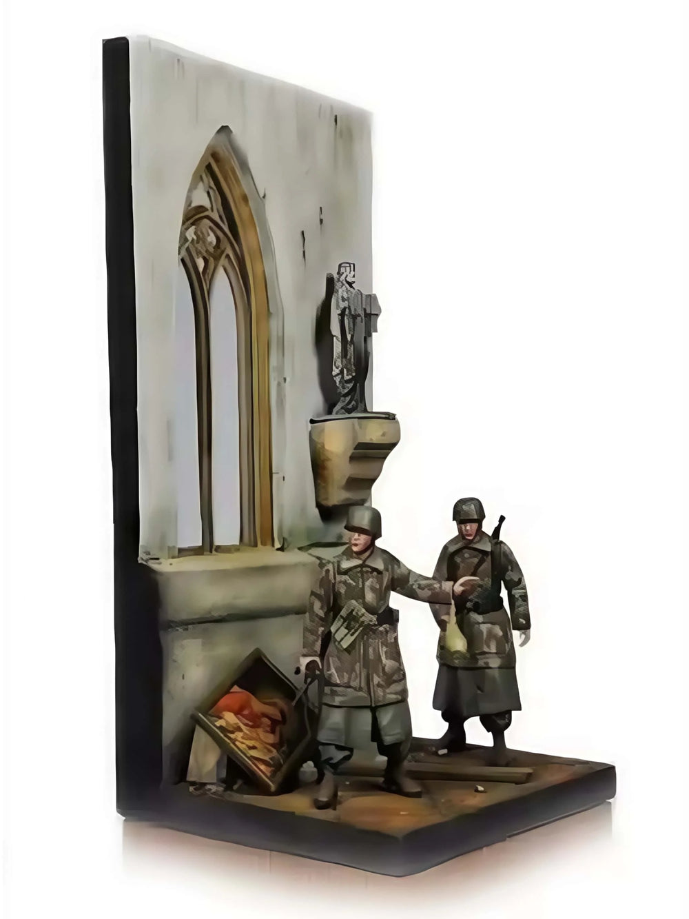 1/35 WWII Soldiers at Chapel, 2 Figures, Resin Model Figure Kit, Unassembled and Unpainted