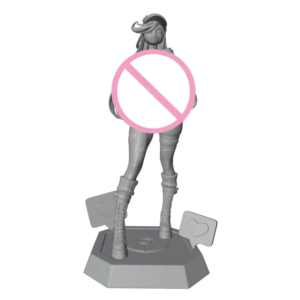 1/24 Girl with Long Hair in Tactical Pose, Resin Model Figure Kit, Anime Theme, Unassembled and Unpainted