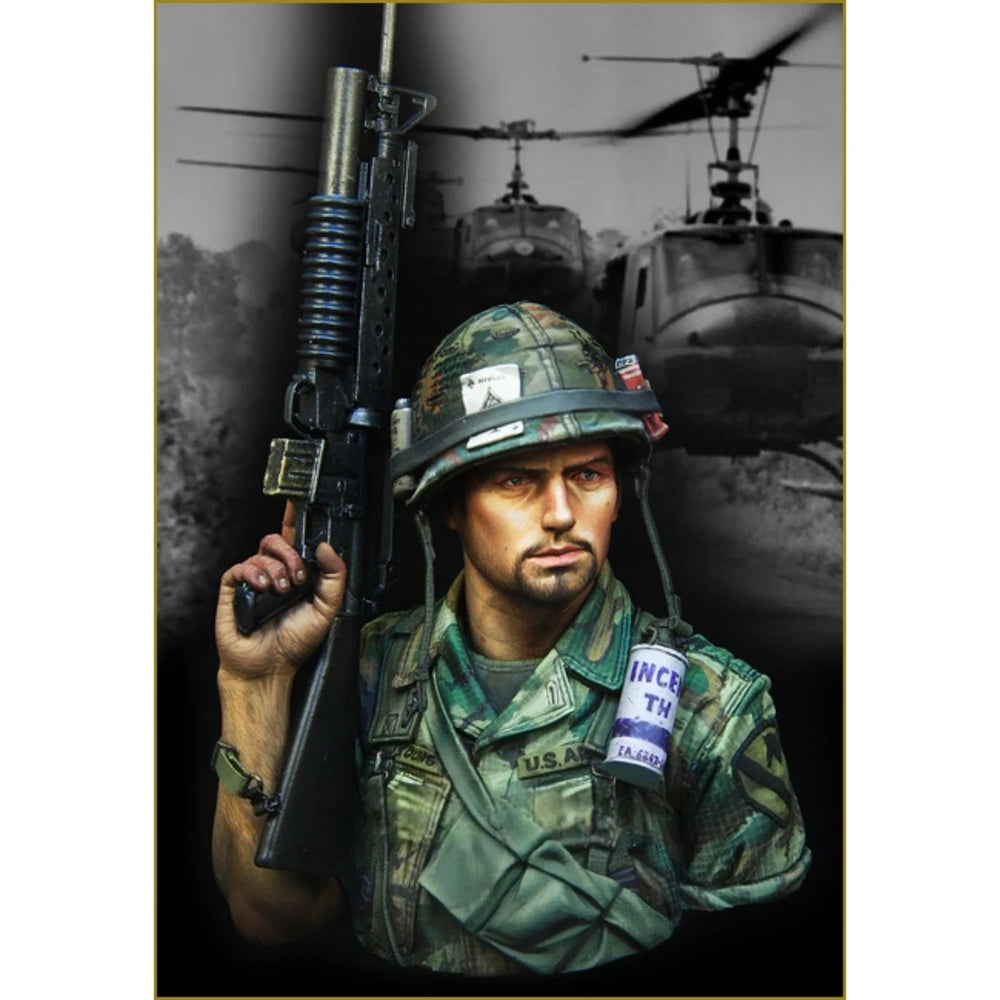 1/10 Vietnam War US 1st Cavalry Soldier, Resin Model Figure Kit, Unassembled and Unpainted