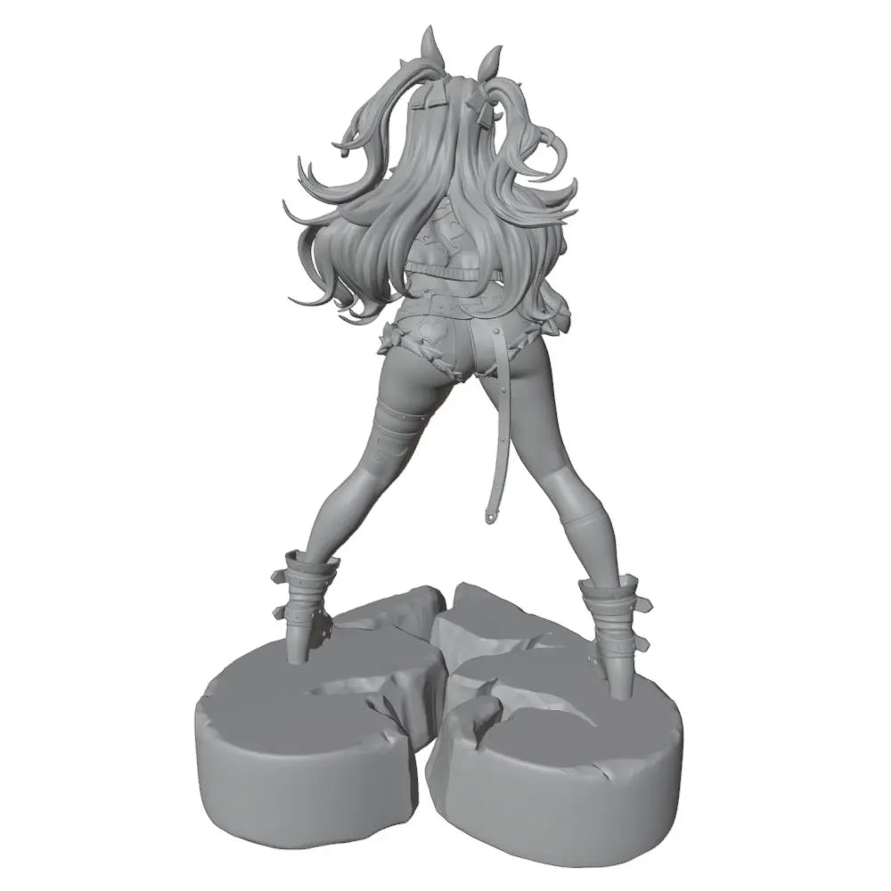 1/24 Spike-Horned Anime Demon Warrior, Resin Model Figure Kit, Anime Theme, Unassembled and Unpainted