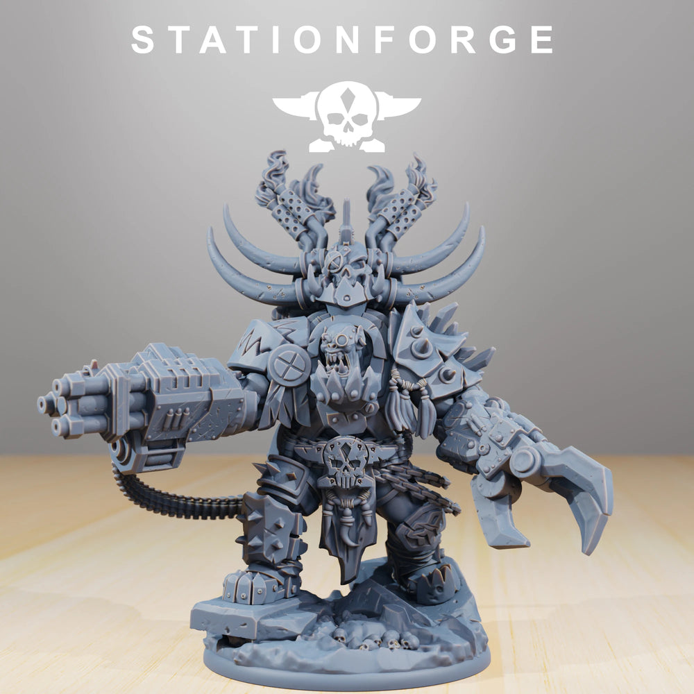 Ork War Boss, Resin Model Figure Kit, Fantasy Theme, Unassembled and Unpainted