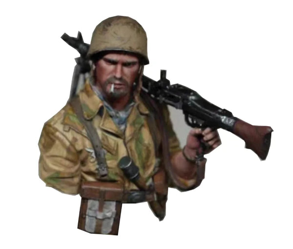 1/10 WWII US Infantry Soldier with Rifle, Resin Model Bust Kit, Unassembled and Unpainted
