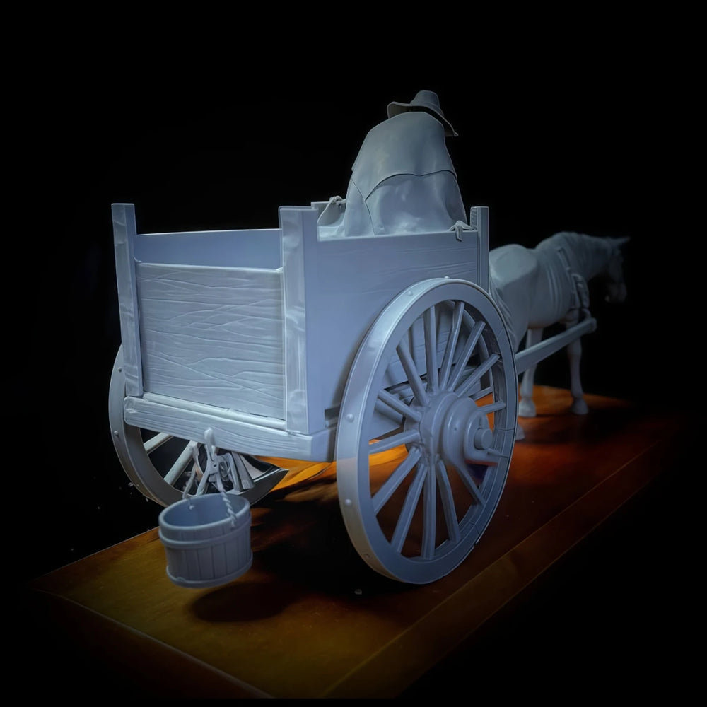 54mm Historical Horse-Drawn Carriage, 4 Figures, Resin Model Vehicle Kit, Historical Theme, Unassembled and Unpainted