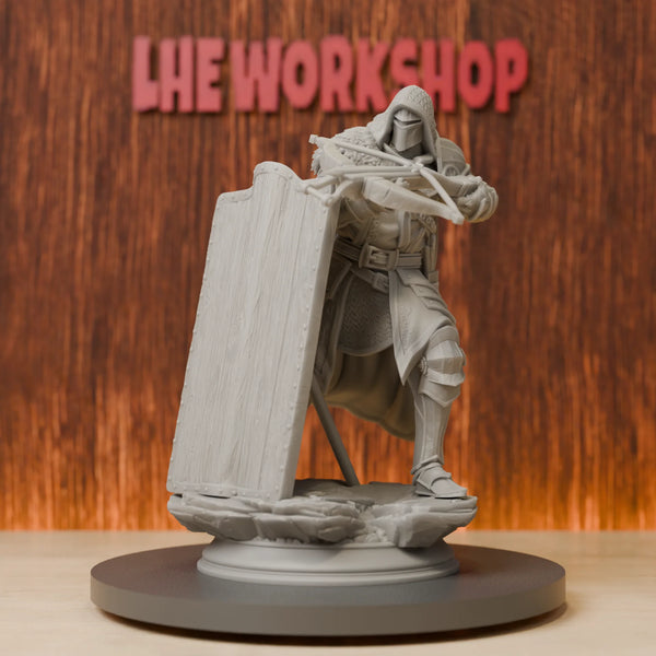 75mm Medieval Crossbowman, Resin Model Figure Kit, Unassembled and Unpainted