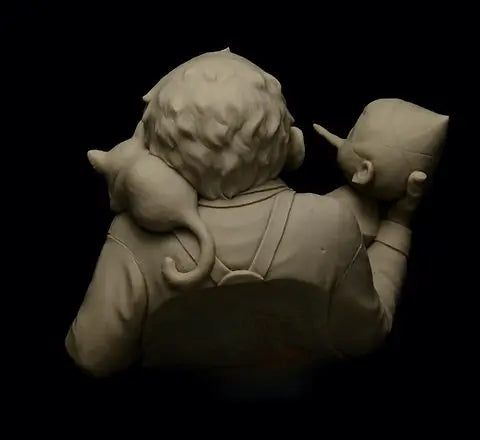 1/12 Female Anime Character with Silver Hair, Resin Model Bust Kit, Anime Theme, Unassembled and Unpainted