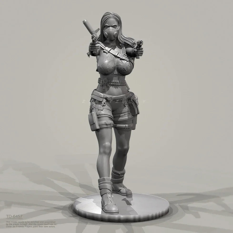 50mm Female Tactical Warrior, Resin Model Figure Kit, Unassembled and Unpainted