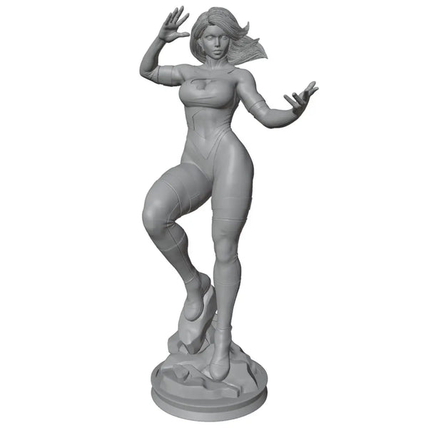 1/24 Pin-Up with Wavy Hair and Playful Gestures, Resin Model Figure Kit, Unassembled and Unpainted
