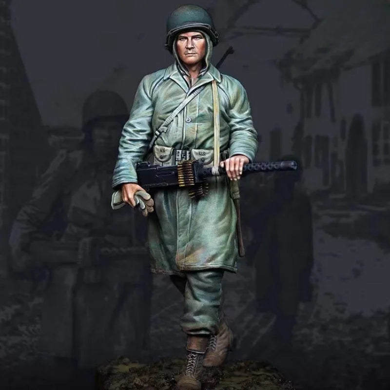 1/16 WWI German Infantryman in Greatcoat with Rifle, Resin Model Figure Kit, Unassembled and Unpainted