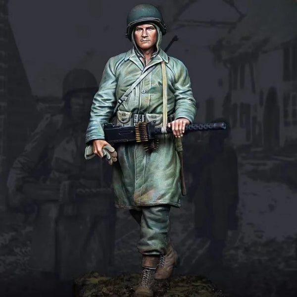1/16 WWI German Infantryman in Greatcoat with Rifle, Resin Model Figure Kit, Unassembled and Unpainted