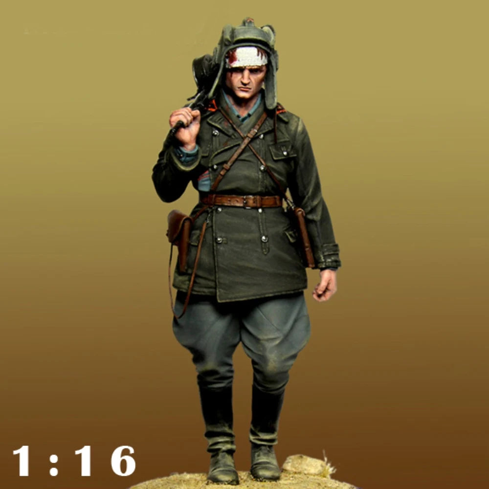 1/16 WWI German Machine Gunner Marching, Resin Model Figure Kit, Unassembled and Unpainted