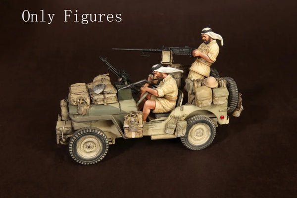1/35 WWII Allied North African Soldier, 2 Figures, Resin Model Figure Kit, Unassembled and Unpainted