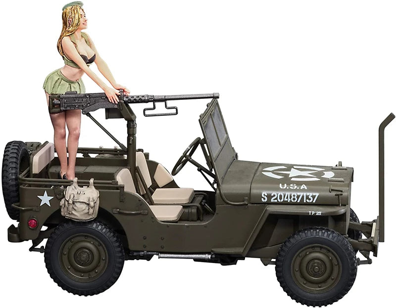 1/24 Modern Female Machine Gunner, Resin Model Figure Kit, Unassembled and Unpainted
