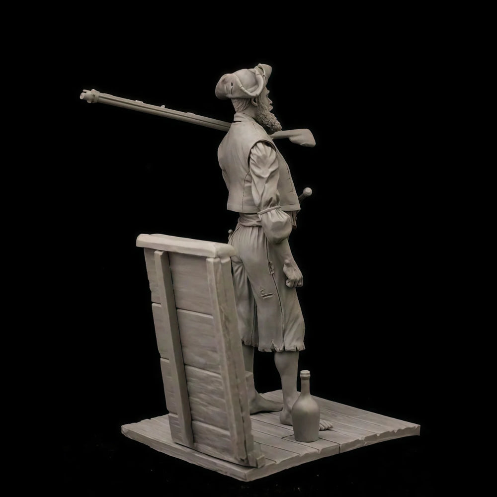 75mm Napoleonic Pirate, Resin Model Figure Kit, Unassembled and Unpainted