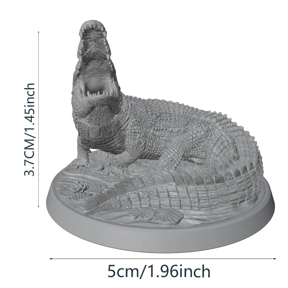 Crocodile with Open Mouth, Resin Model Creature Kit, Wildlife Theme, Unassembled and Unpainted