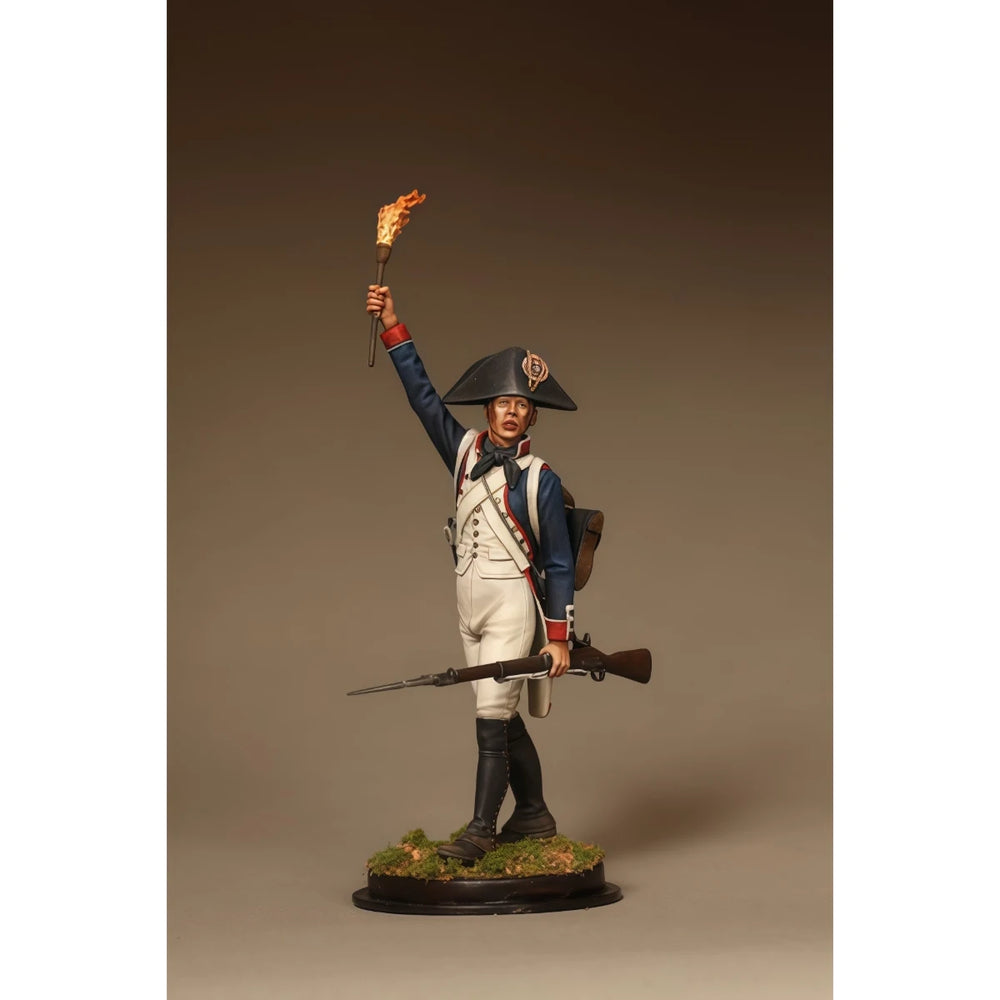 75mm Napoleonic French Line Infantry Fusilier, Resin Model Figure Kit, Unassembled and Unpainted