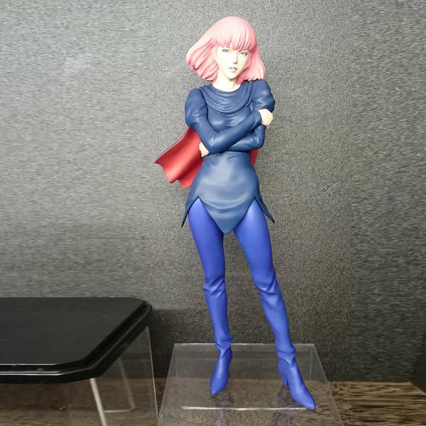1/20 Pink-Haired Pilot in Blue Tactical Suit with Red Scarf, Resin Model Figure Kit, Sci-Fi Theme, Unassembled and Unpainted