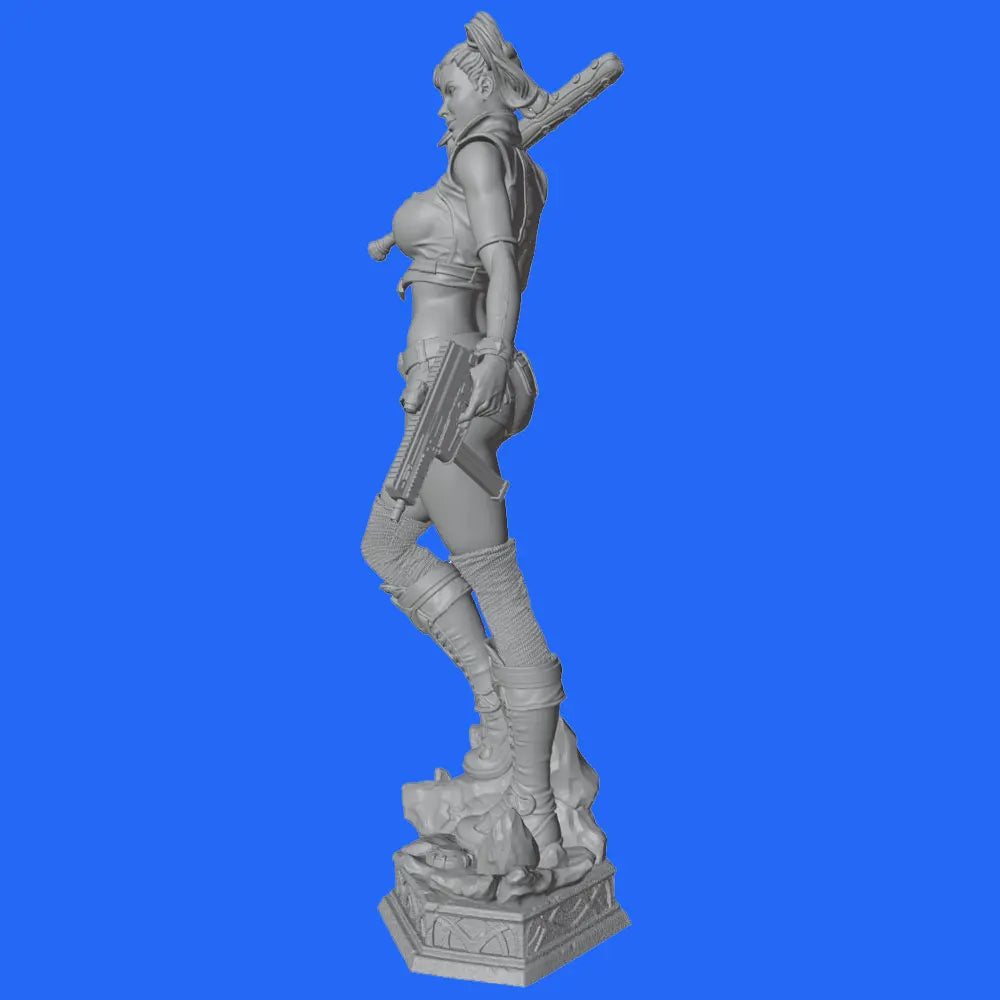 75mm Tactical Female Fighter, Resin Model Figure Kit, Unassembled and Unpainted