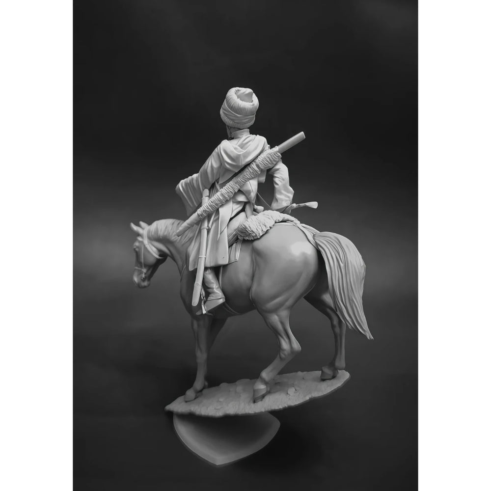 54mm Caucasian Highlander Cavalry, Resin Model Figure Kit, Military Theme, Unassembled and Unpainted