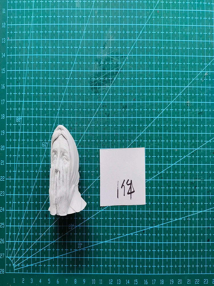 1/10 Aged Woman in Anguish with Hood, Resin Model Bust Kit, Fantasy Theme, Unassembled and Unpainted