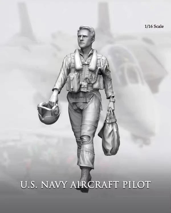 1/16 WWII U.S. Navy Pilot, Resin Model Figure Kit, Unassembled and Unpainted
