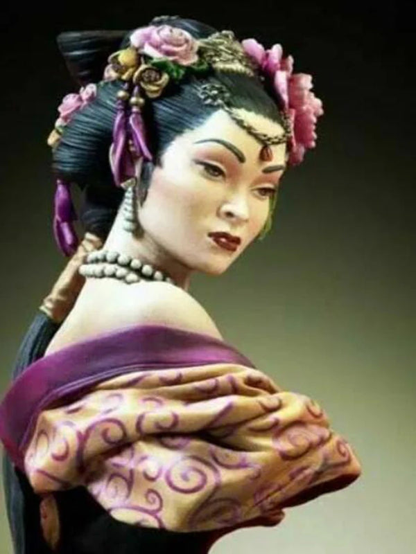 1/10 Ancient Chinese Warrior, Resin Model Bust Kit, Unassembled and Unpainted