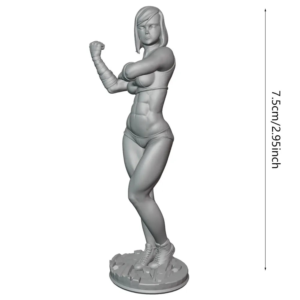 75mm Fantasy Female Fighter, Resin Model Figure Kit, Unassembled and Unpainted