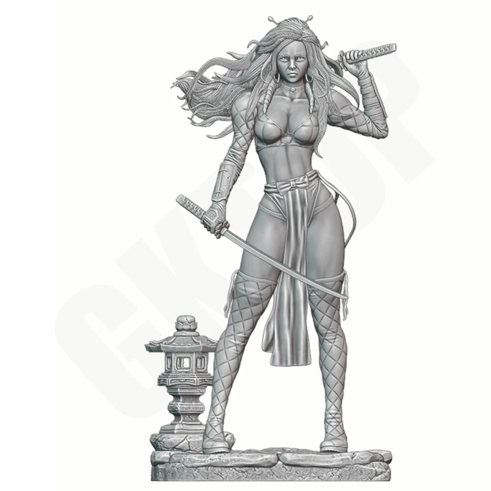 Katana Warrior, Resin Model Figure Kit, Fantasy Theme, Unassembled and Unpainted