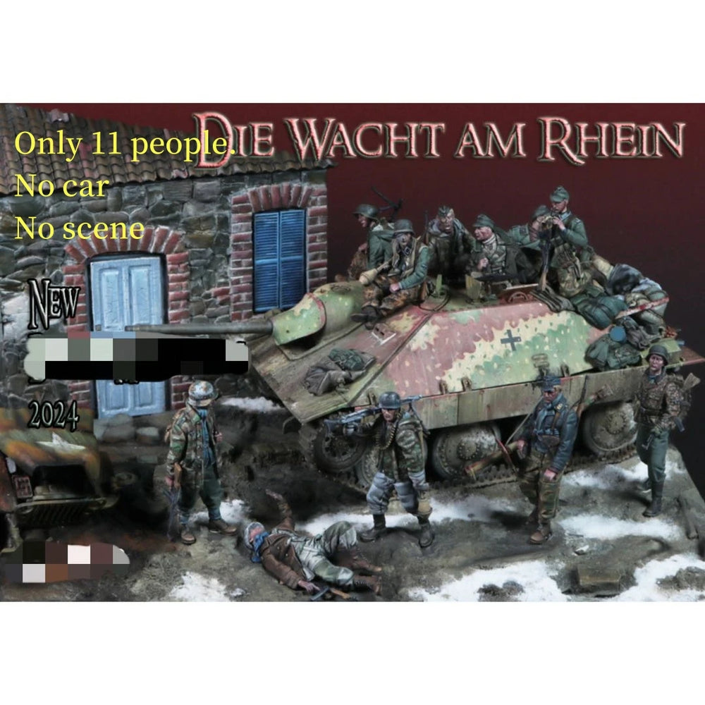 1/35 WWII German Urban Ruins, 11 Figures, Resin Model Figure Kit, Unassembled and Unpainted