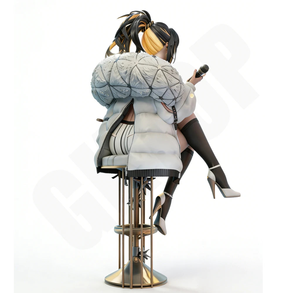 1/24 Pin-up Fashion Singer, Resin Model Figure Kit, Unassembled and Unpainted