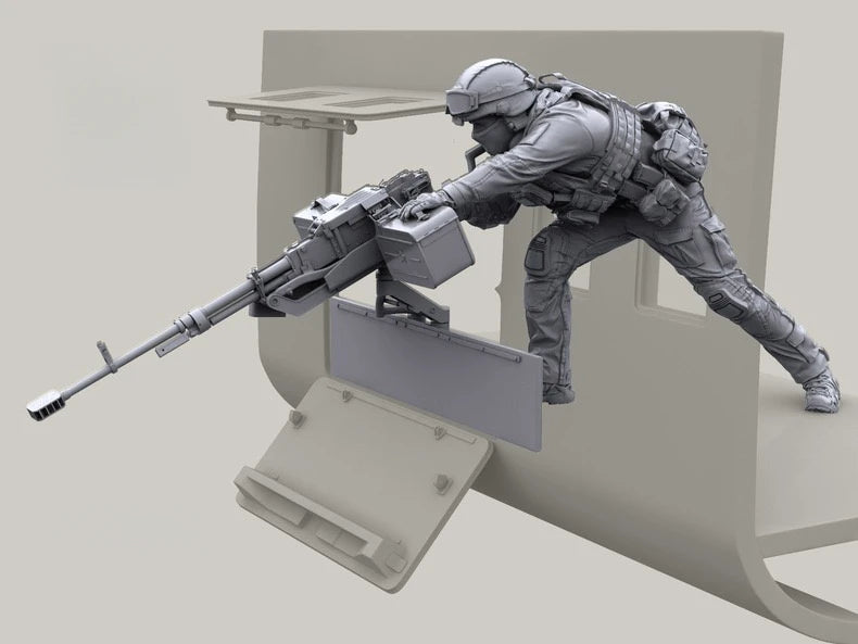 1/48 Modern Operator Fast-Roping with Carbine, Resin Model Figure Kit, Unassembled and Unpainted