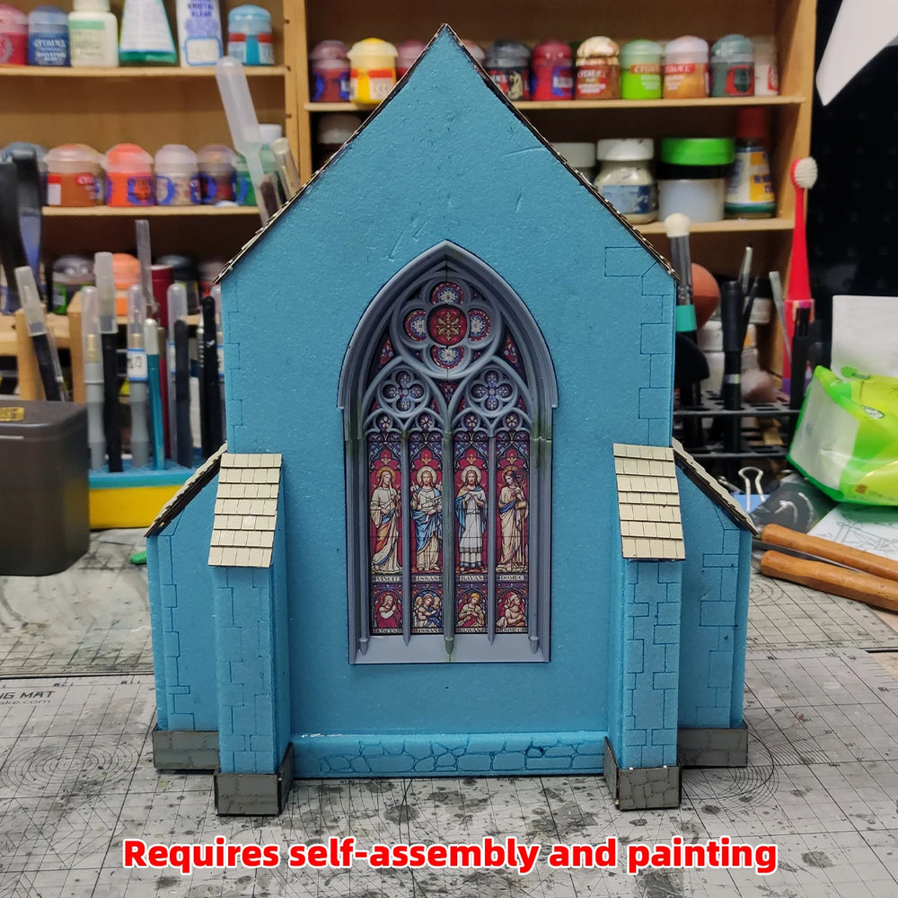 1/35 Medieval Gothic Chapel, Resin Model Diorama Kit, Unassembled and Unpainted