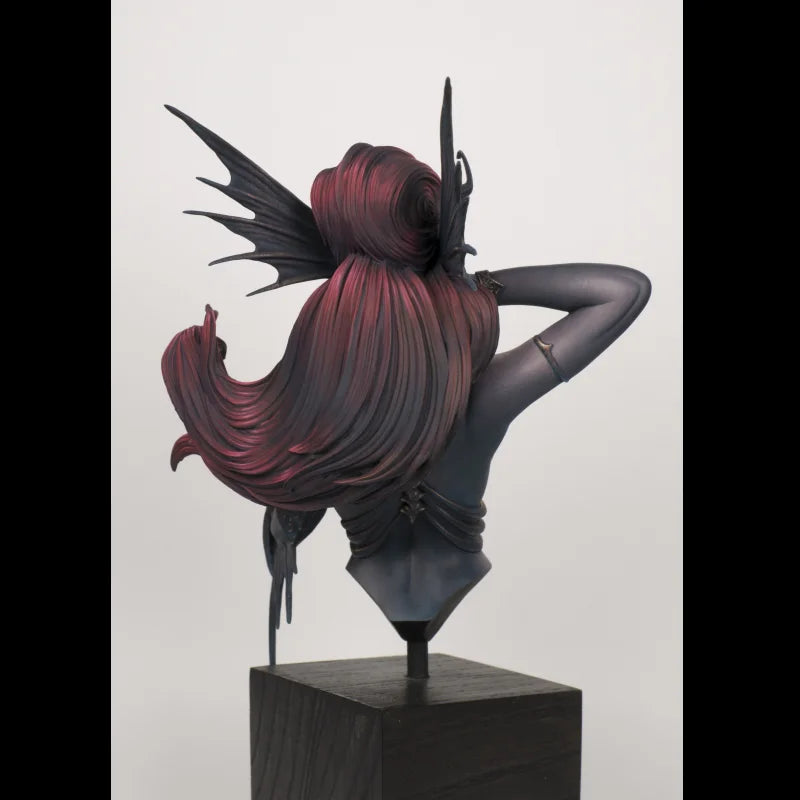 1/10 Winged Dark Sorceress in Ornate Armor, Resin Model Bust Kit, Fantasy Theme, Unassembled and Unpainted