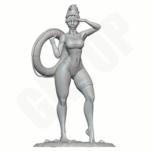 1/24 Modern Beach Lifeguard, Resin Model Figure Kit, Unassembled and Unpainted