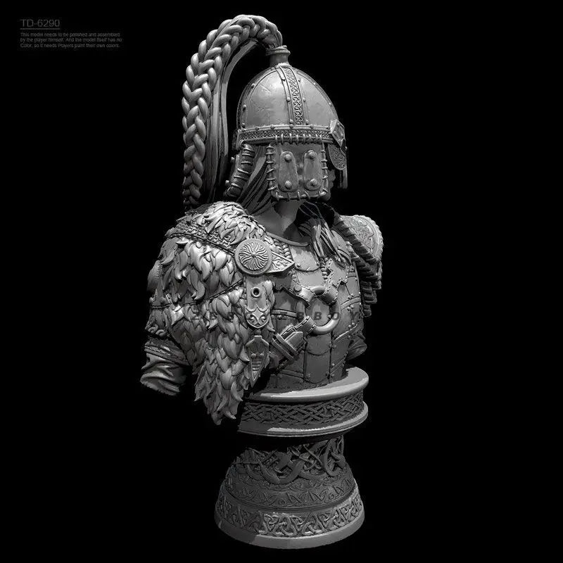 70mm Medieval Mongolian General, Resin Model Bust Kit, Unassembled and Unpainted