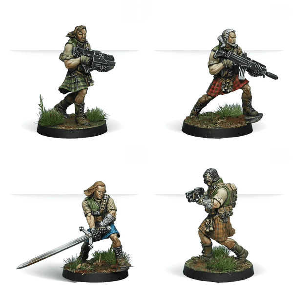 40mm WWII Soldiers with Rifles, 4 Figures, Resin Model Figure Kit, Unassembled and Unpainted