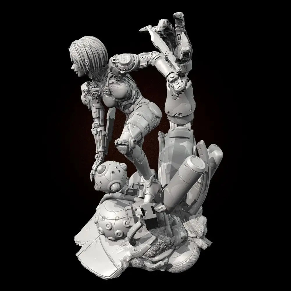 90mm Machine Girl Alita, 3 Figures, Resin Model Figure Kit, Sci-Fi Theme, Unassembled and Unpainted