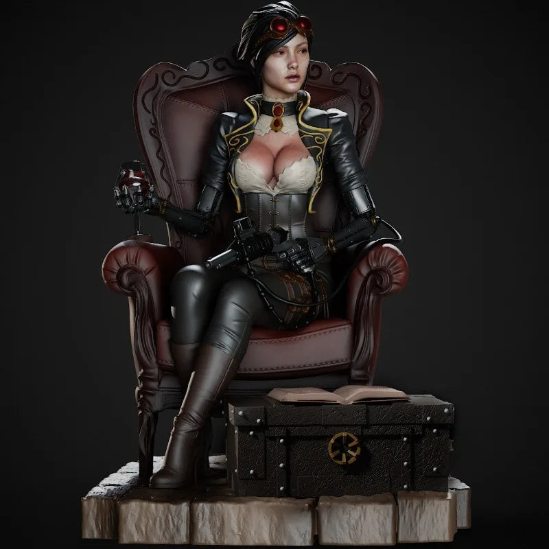 1/24 Lady Mechanika, Resin Model Figure Kit, Sci-Fi Theme, Unassembled and Unpainted