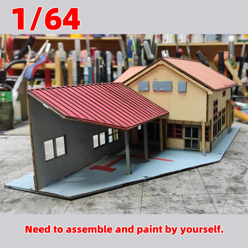 Small Town Railway Station, Resin Model Diorama Kit, Historical Theme, Unassembled and Unpainted