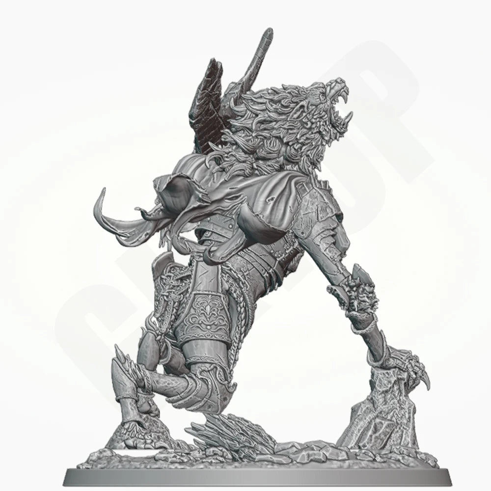 1/24 Demonic Chaos Warrior, Resin Model Figure Kit, Fantasy Theme, Unassembled and Unpainted