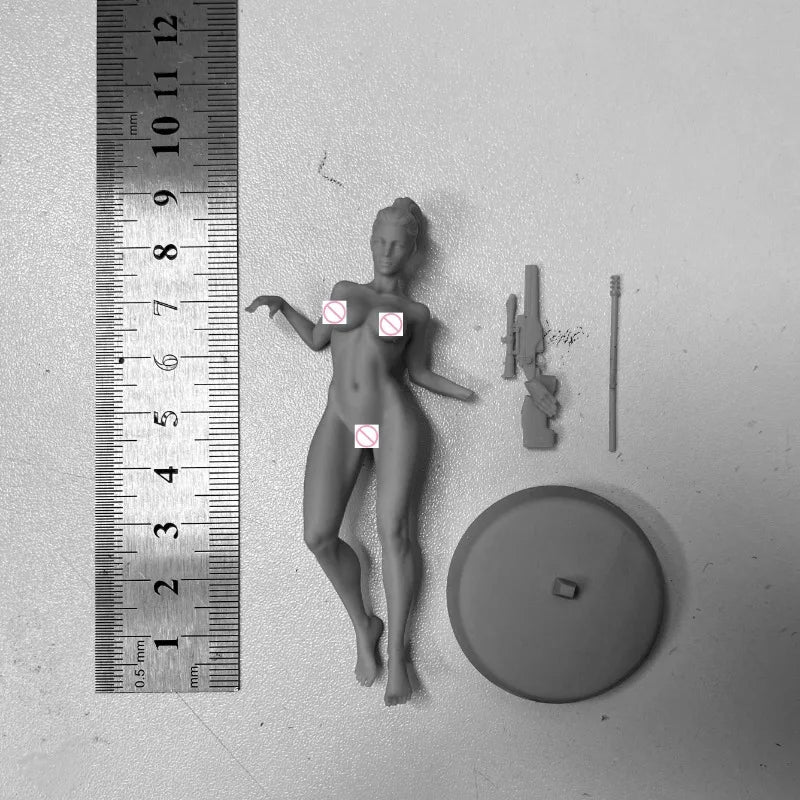 75mm Modern Female Sniper Assassin, Resin Model Figure Kit, Unassembled and Unpainted