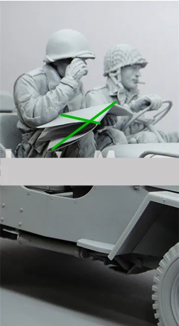 1/16 WWII German Submachine Gunner Crouching, Resin Model Figure Kit, Unassembled and Unpainted