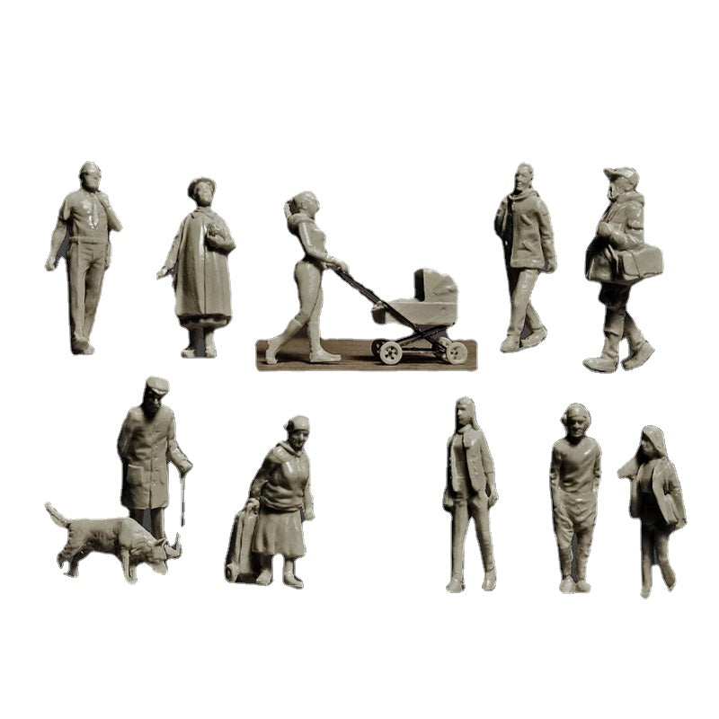 1/72 Modern European Townspeople, 25 Figures, Resin Model Figure Kit, Unassembled and Unpainted