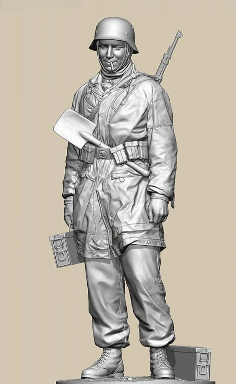 1/10 WWII Paratroop Soldier, Resin Model Figure Kit, Unassembled and Unpainted