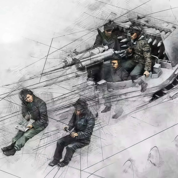 1/35 Modern Tank Squad, 5 Figures, Resin Model Figure Kit, Unassembled and Unpainted
