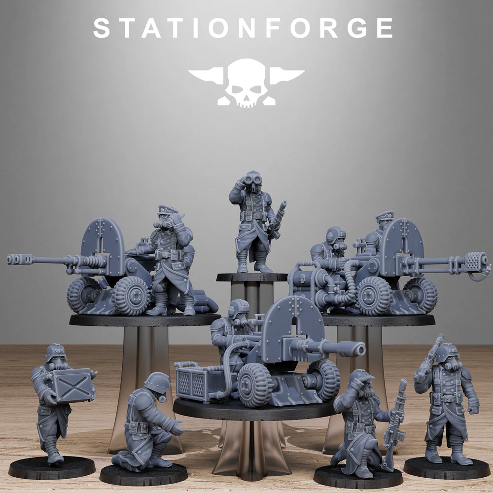 28mm GrimGuard Heavy Weapons Squad, 20 Figures, Resin Model Figure Kit, Sci-Fi Theme, Unassembled and Unpainted