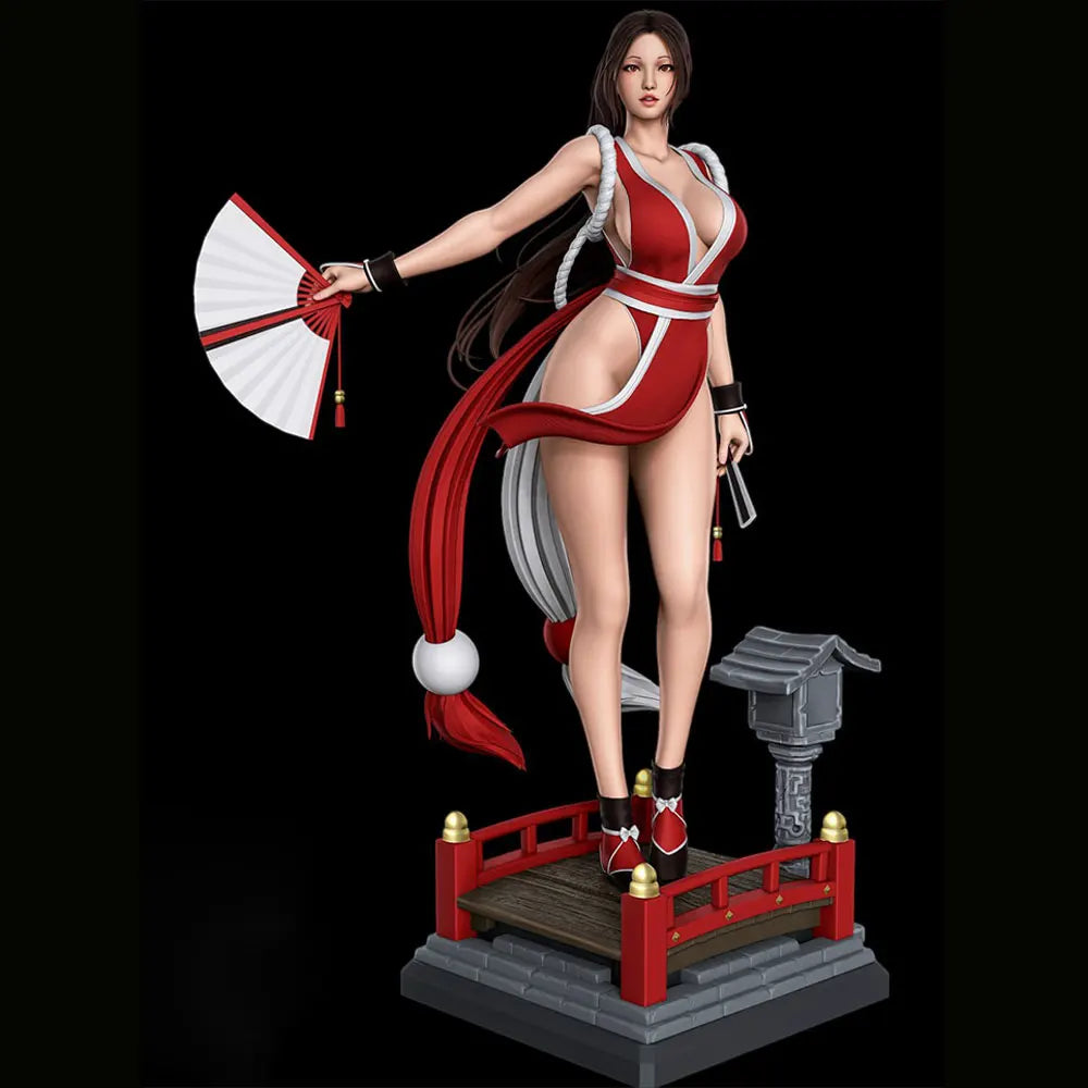 75mm Fantasy Pinup with Fan, Resin Model Figure Kit, Unassembled and Unpainted