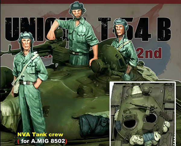 1/72 Vietnam War NVA Tank Crew, 3 Figures, Resin Model Figure Kit, Unassembled and Unpainted