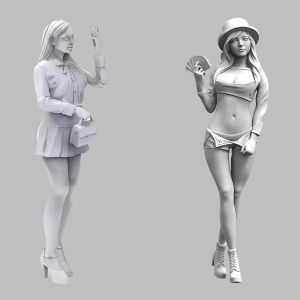1/35 Pin-up, 2 Figures, Resin Model Figure Kit, Unassembled and Unpainted