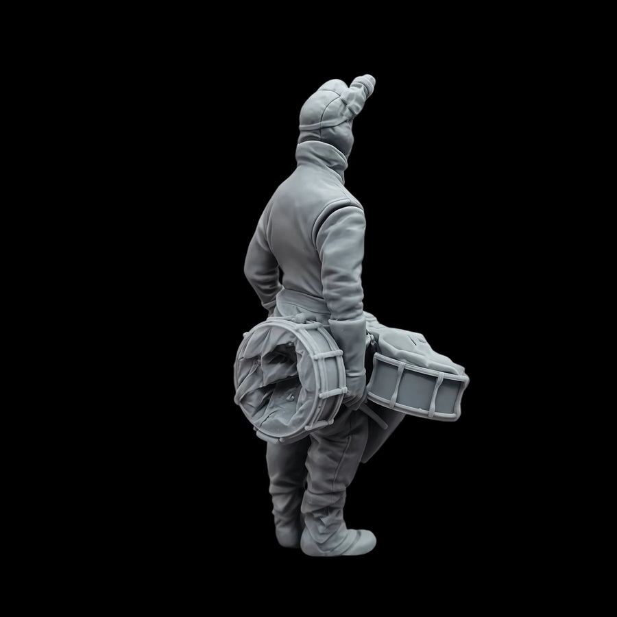 Napoleonic French Band Drummer with Snare & Bass Drums 1/20 Resin Figure Kit - resin model view 2